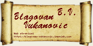 Blagovan Vukanović vizit kartica